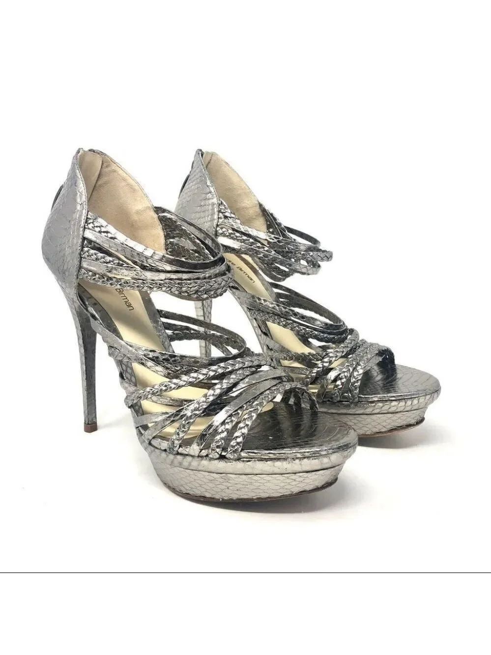 Alexandre Birman Python & Leather Platform Sandals